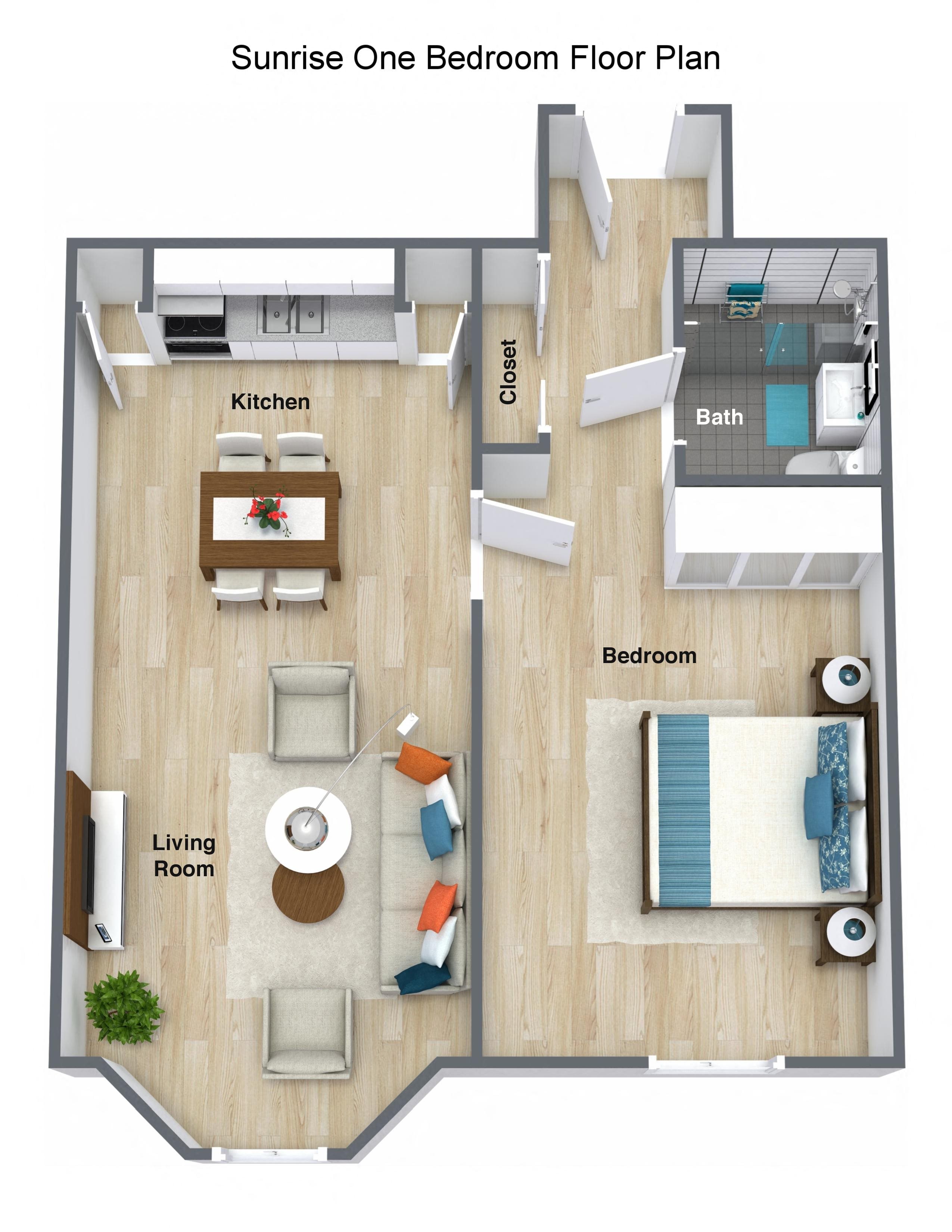 Sunrise One Bedroom Sunrise One Bedroom at Pacifica Senior Living Sunrise, 33351